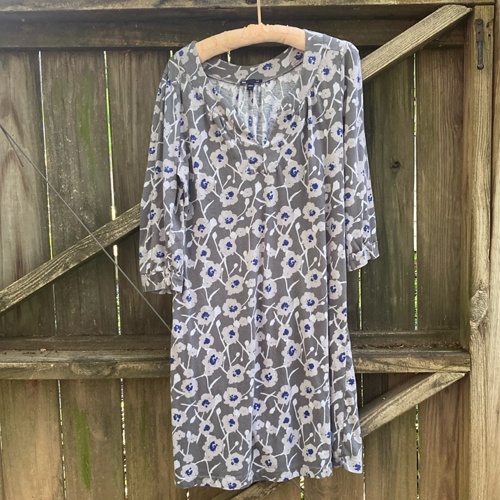 Gap grey and blue floral dress